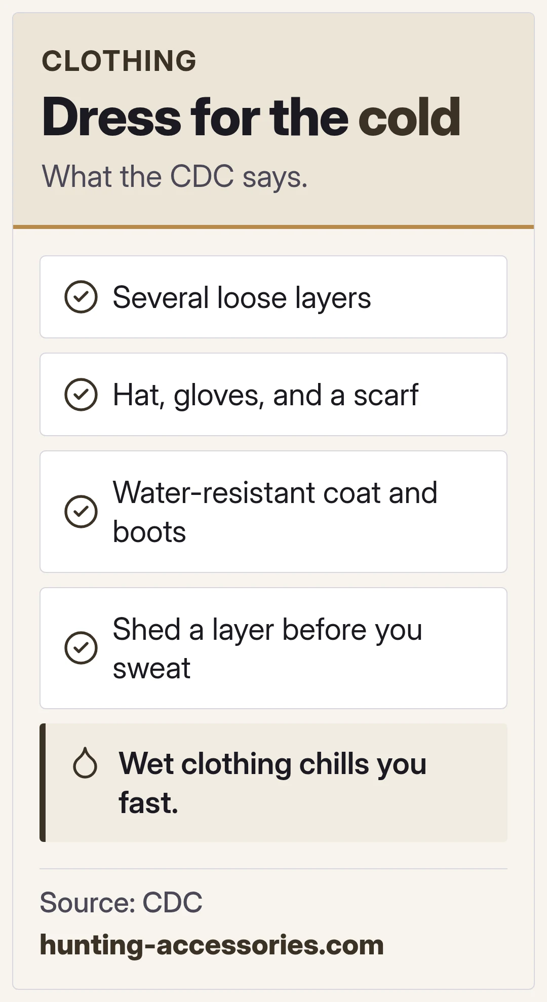 Dress for the cold. What the CDC says.